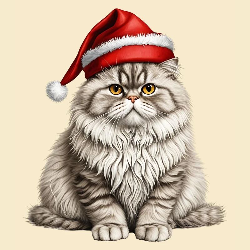 Chat persan de Noël