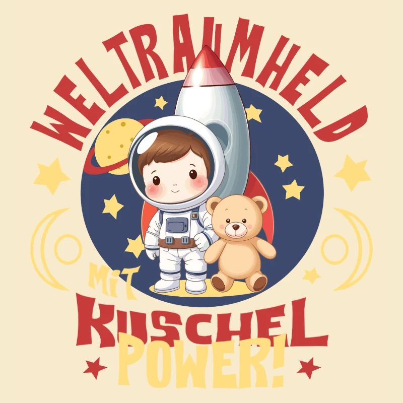Astronaut with teddy bear
