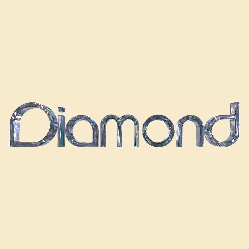 Stilisierter Text mit Diamant
