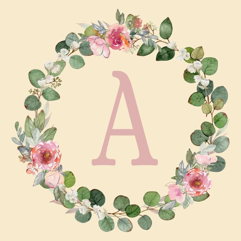 A Monogramm Eukalyptus-Rosen-Kranz