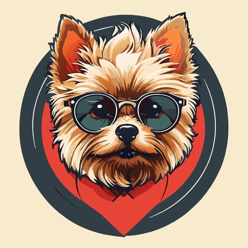 Yorkshire Yorkshire Terrier cool avec lunettes de soleil