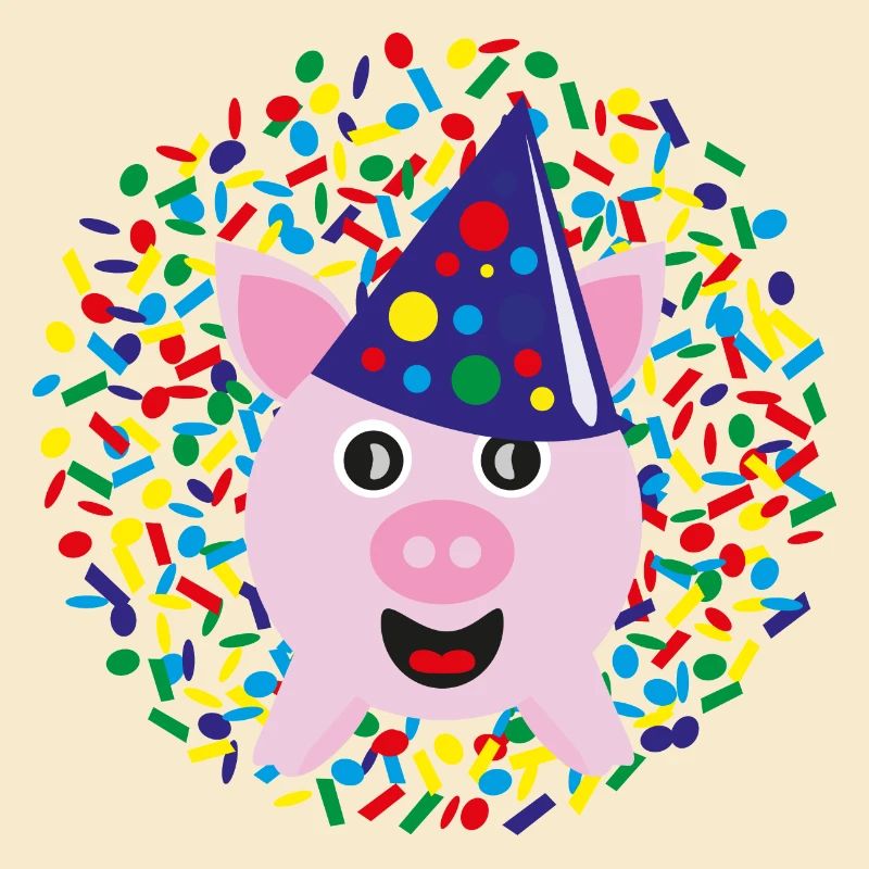 Glücksschwein zu Silvester, Neujahr oder Karneval.