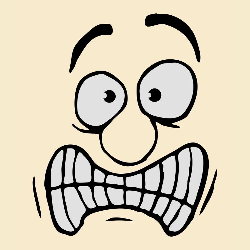 Insecure Anxious Comic Cartoon Face