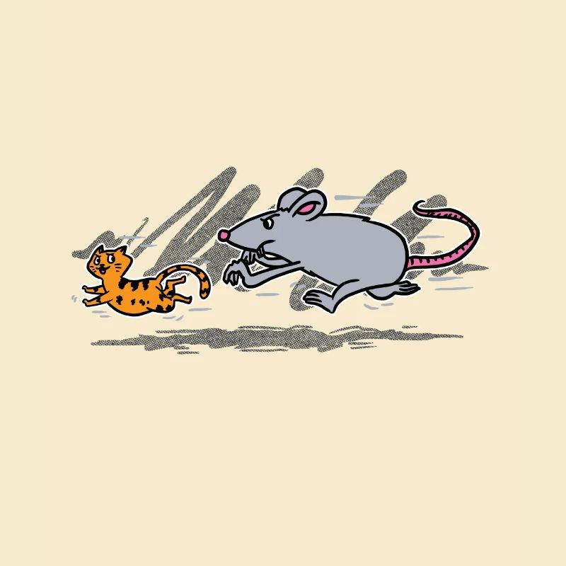 Mouse chasing cat gift