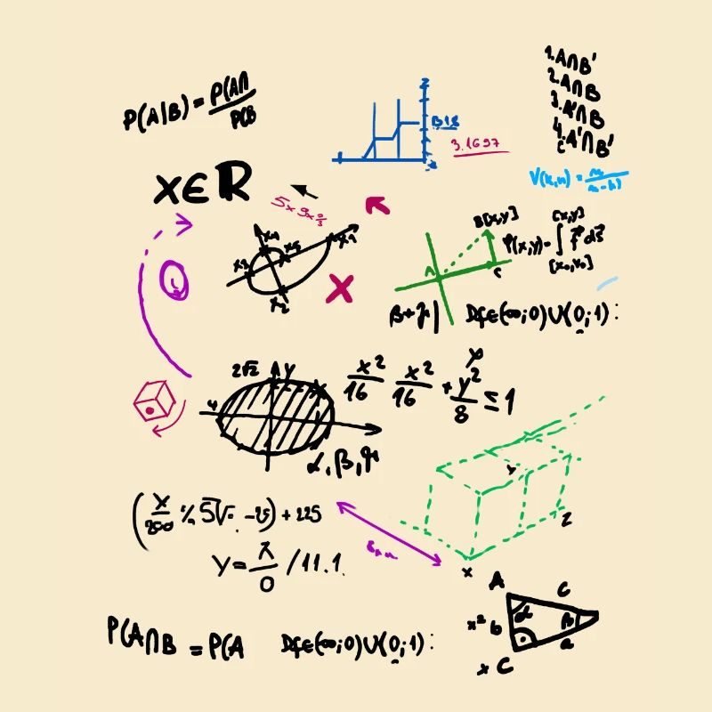 Math Complex Mathematical blackboard with formulas
