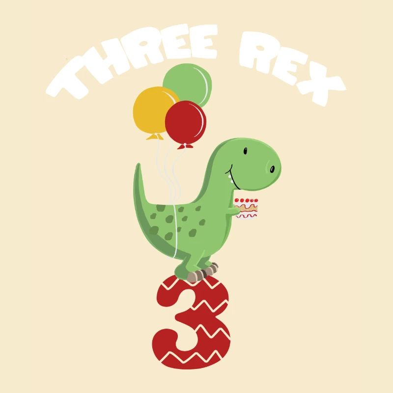 Three Rex - Third Birthday Boy - 3 years