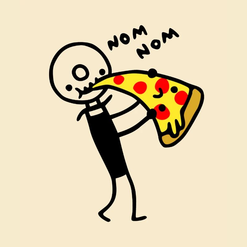 Pizza cutter eats pizza