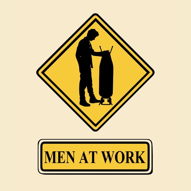 Men at work gift idea men doing housework ironing