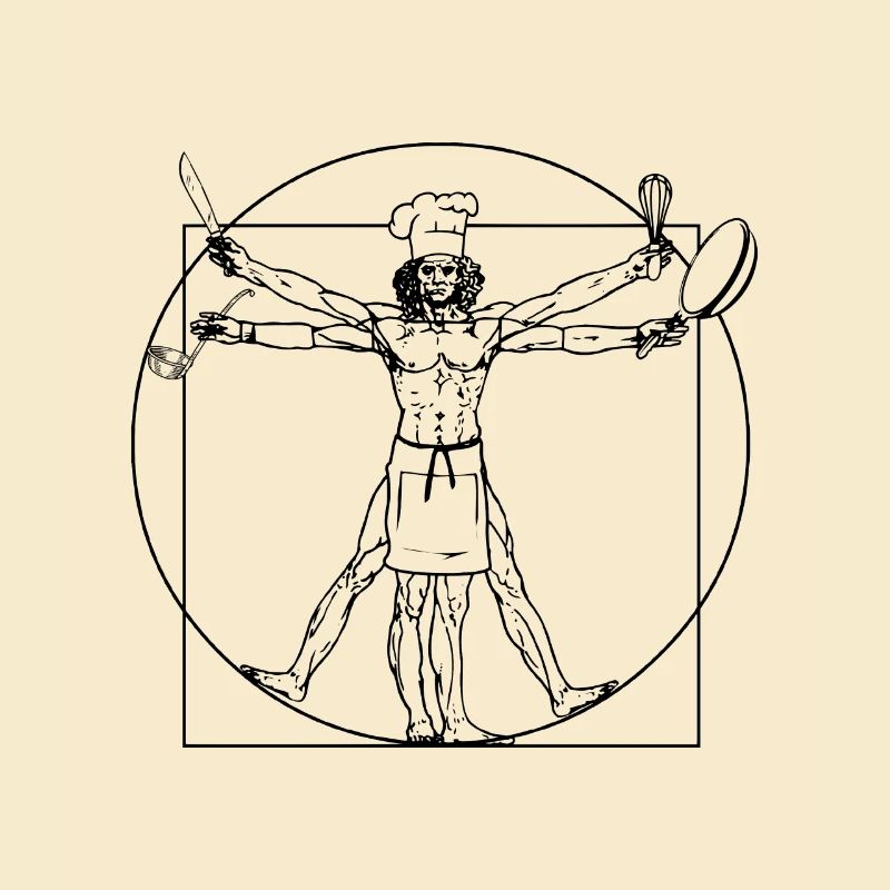 Vitruvianischer Koch - Da Vinci Kochen Geschenk
