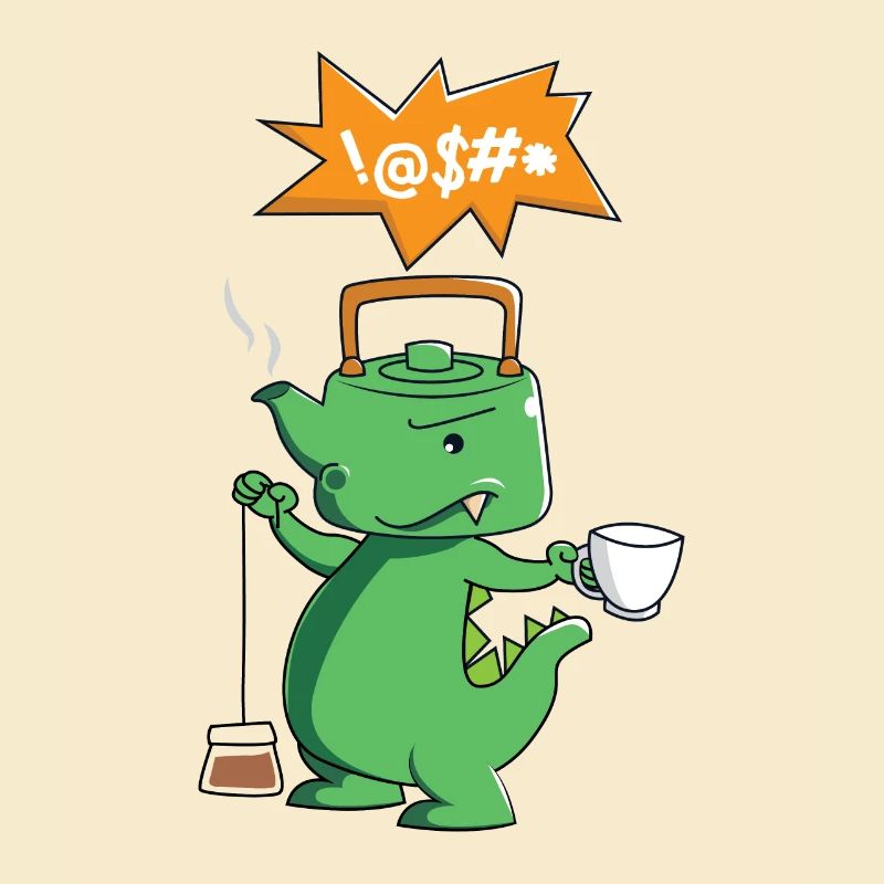 Tea Rex - Drinking Tea - Dinosaurs