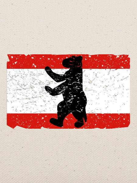 Berliner Bär mit Berlin Flagge