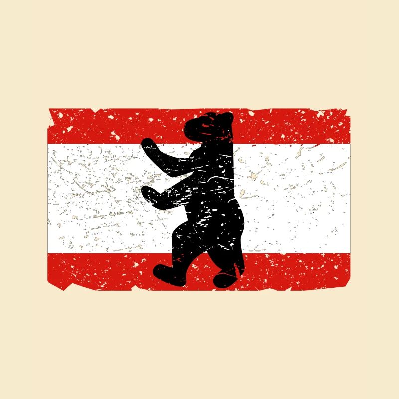 Berlin bear with Berlin flag