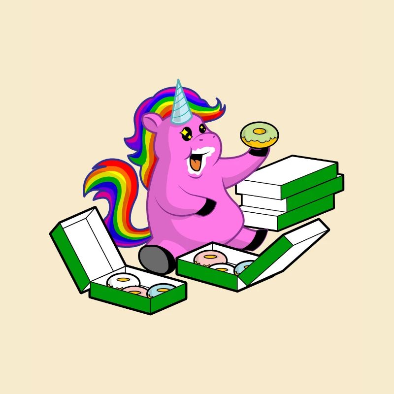 Einhorn Donut süß-Pummeliges Einhorn Geschenk