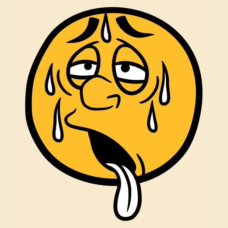 face cartoon cartoon circle round exhausted sun