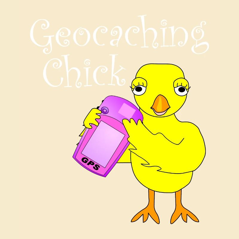 Géocaching Chick Texte blanc