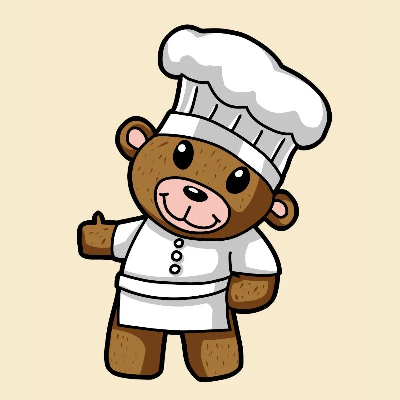 Culinary Art Teddy Chef Kitchen Drawing Comic Bear