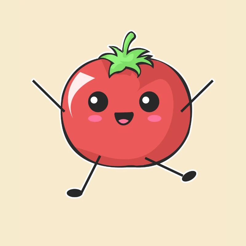 Comic Tomate Chibi vegan vegetarisch Geschenk