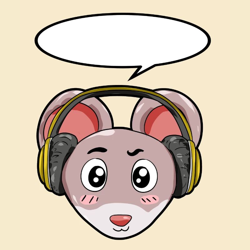 Maus mit Kopfhörer
