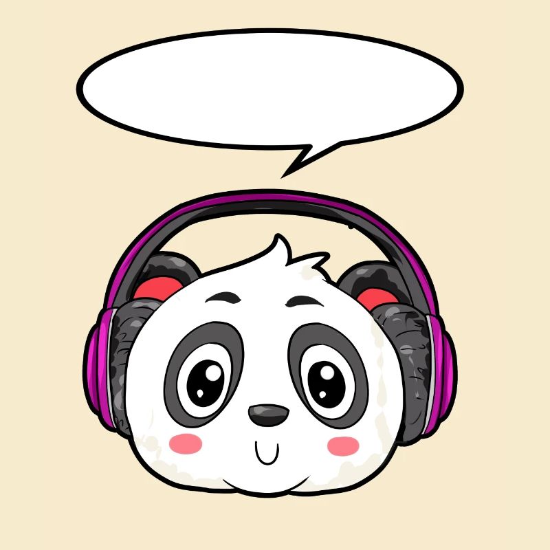 Panda mit Kopfhörer