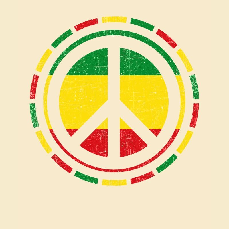 Distressed Rasta Peace design Gift for Reggae