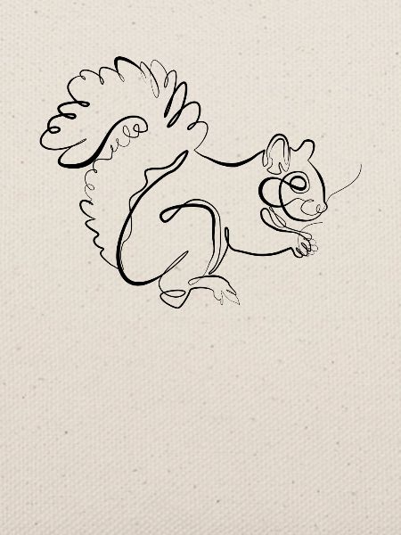Eichhörnchen - one line drawing