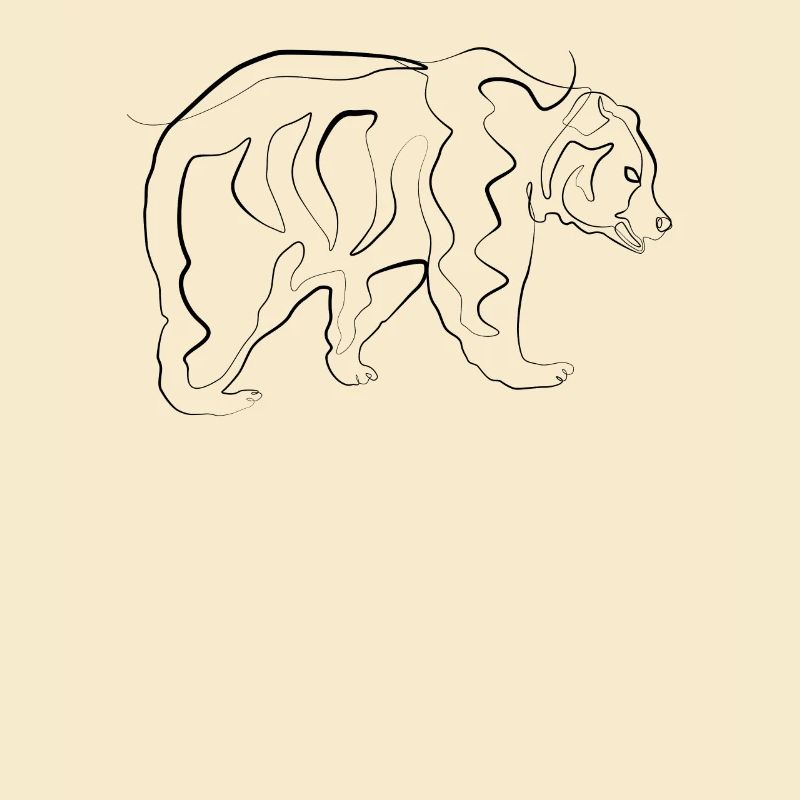 Bär - one line drawing
