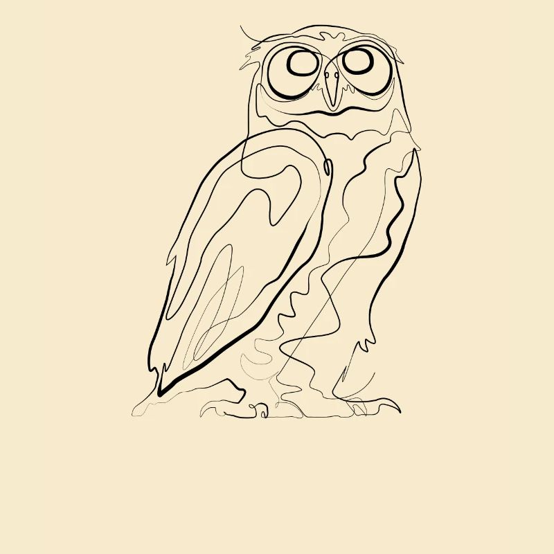 Eule - one line drawing