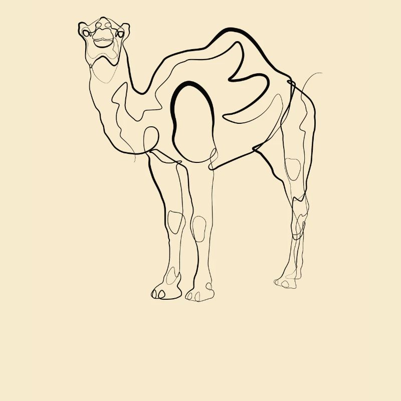 Kamel Domedar - one line drawing