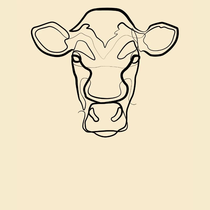 Cow - one line drawing