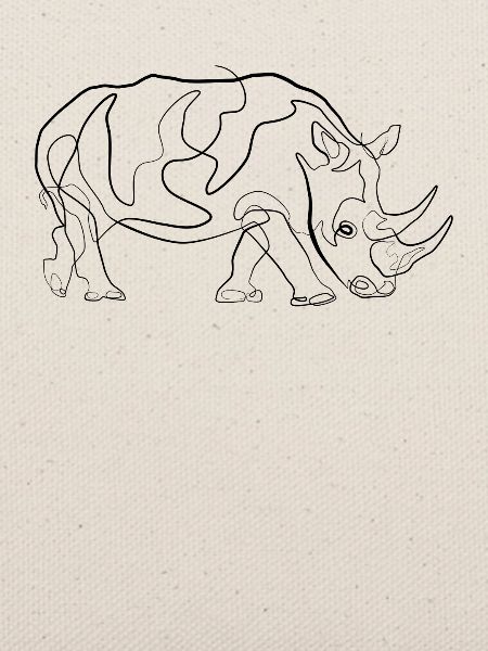 Nashorn - one line drawing