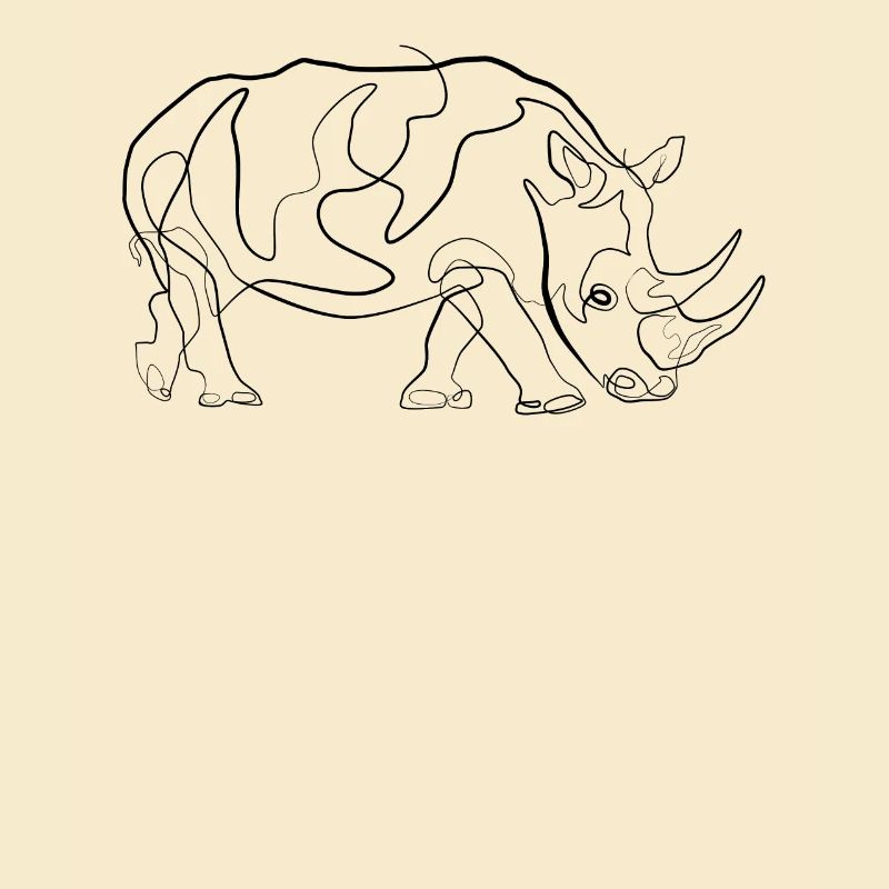 Nashorn - one line drawing