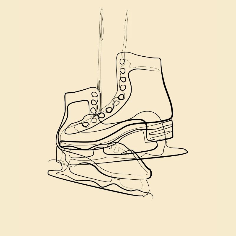 Ice skate - one line drawing