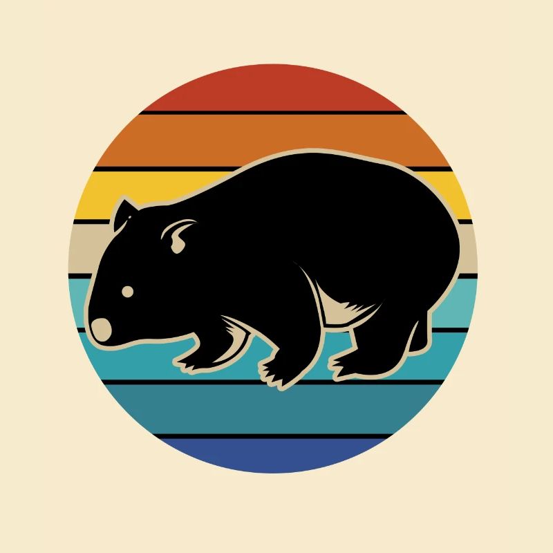 Wombat Australien Beuteltier Geschenk Retro