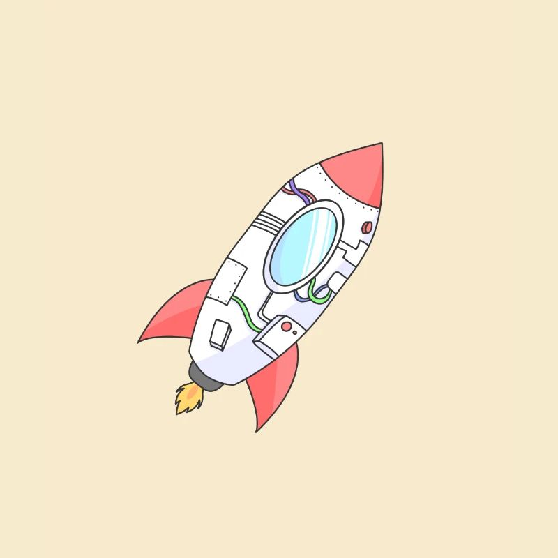 Fusée colorée en orbite