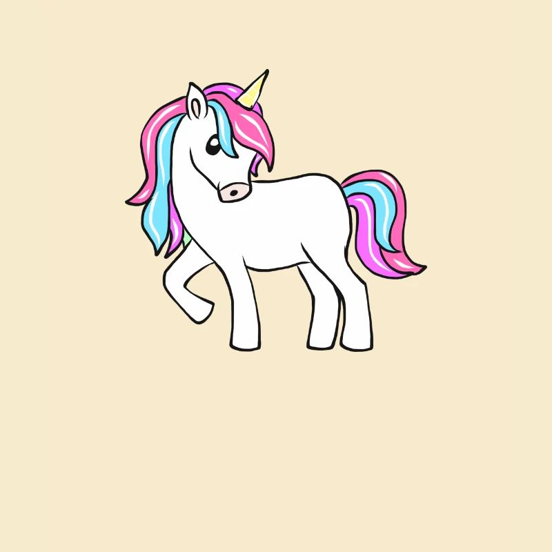 Licorne pastel à queue colorée