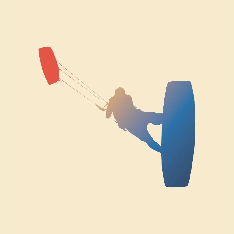Kitesurfers tshirts with gradient and cool kite
