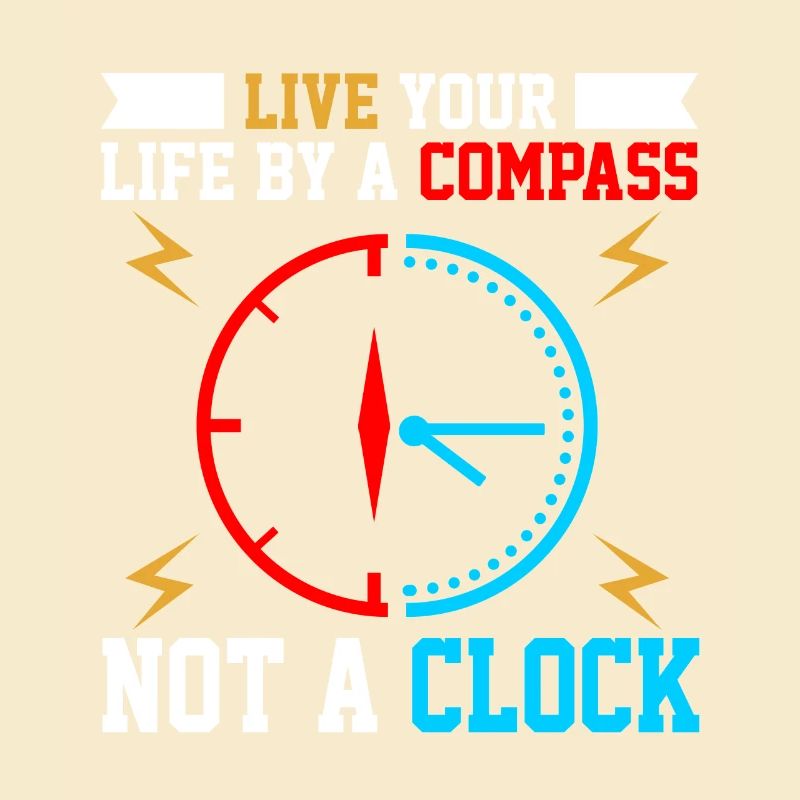 Wisdom Clock with Compass Motif