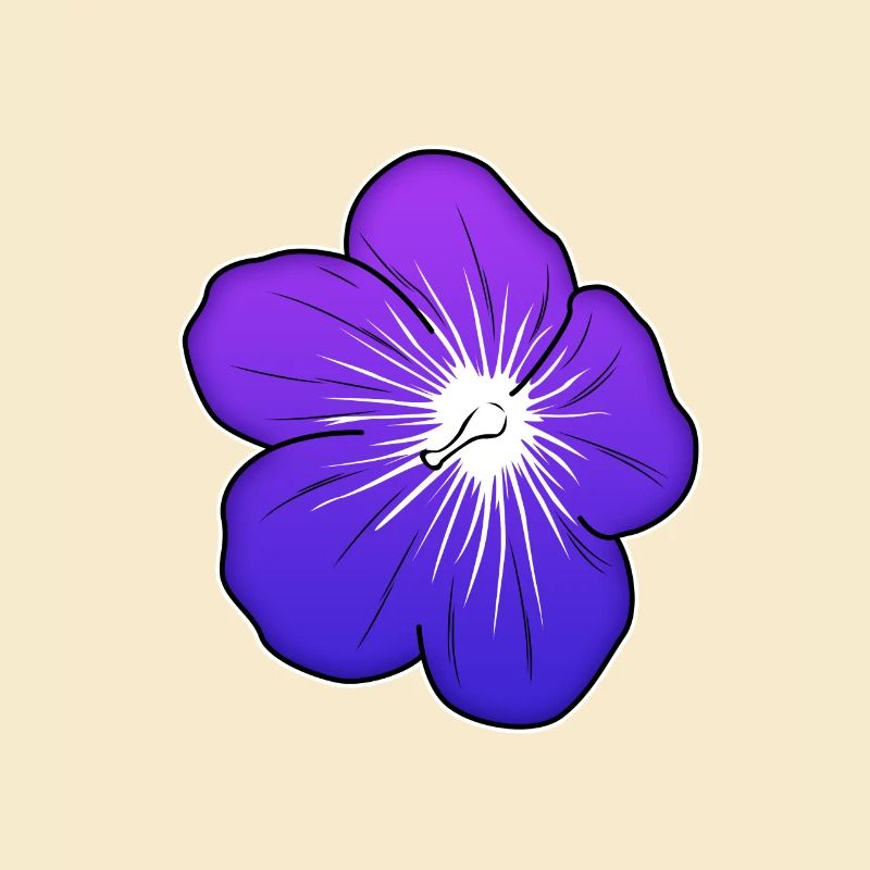 Illustration de fleur violette avec centre lumineux