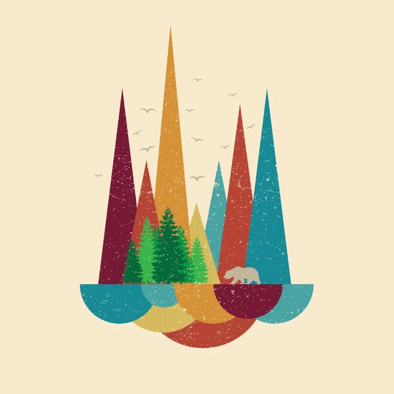 Berge Wald Tiger