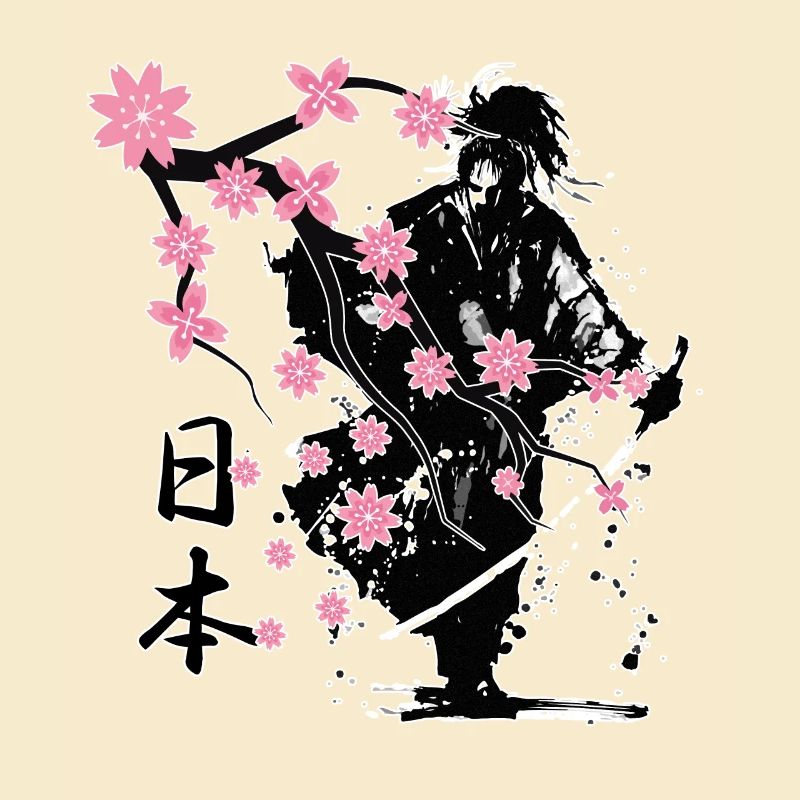 samurai warrior sakura flower style