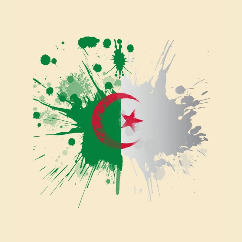 Algeria Flag Splashed Effect