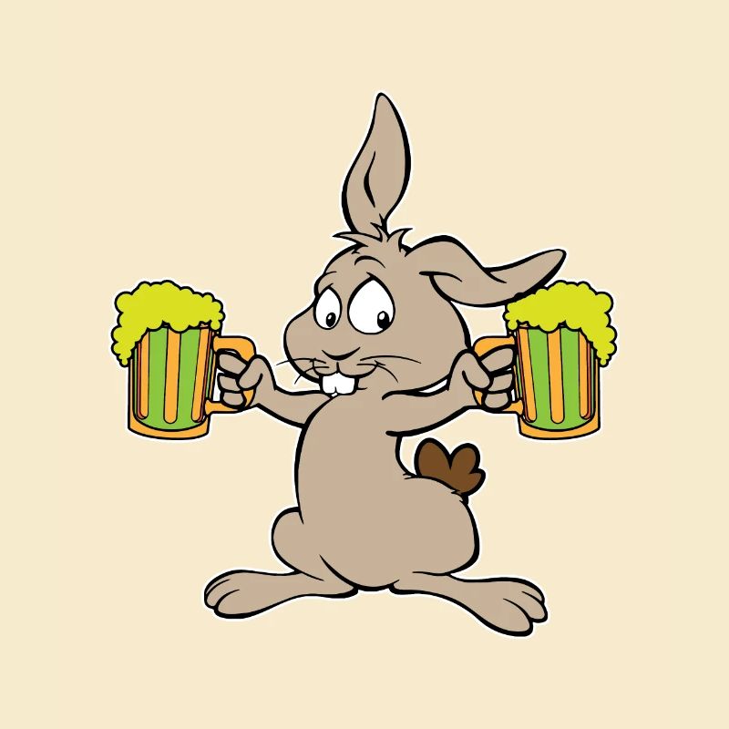 Hase bringt Bier