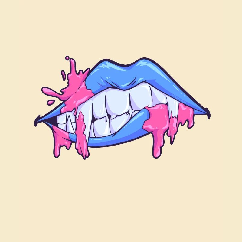 Masque visage bouche lèvres vampire