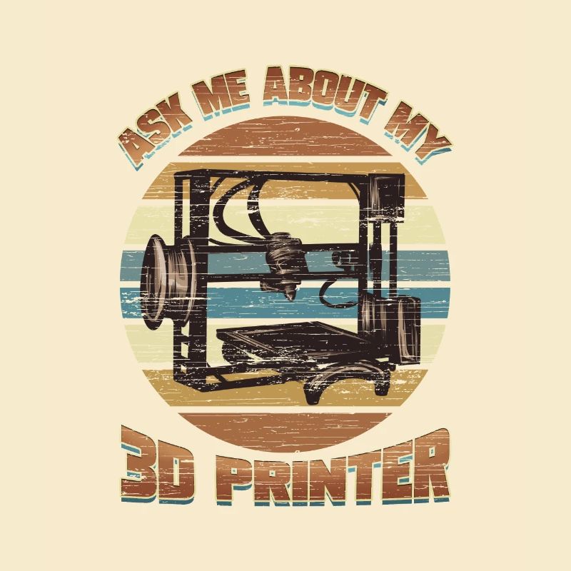 3D Nerd 3D Printer Retro Vintage Technology Printer