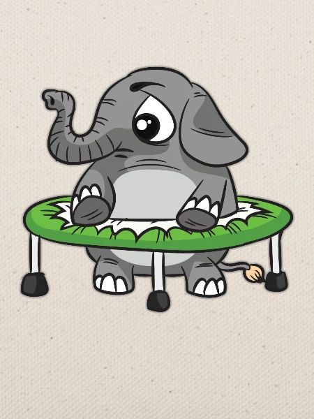 Dicker Elefant im Trampolin