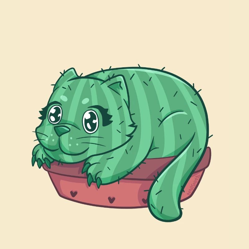 Catcus Katze Kaktus Kätzchen Stubentiger