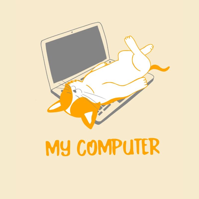 Cat lying on laptop gift