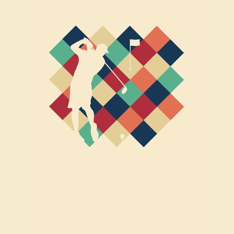 Golf Player Golfer Retro Golfball Tee Vintage