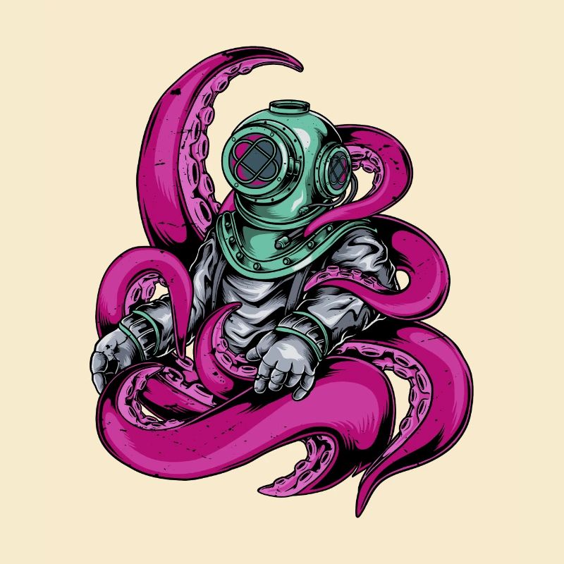 Taucher Octopus