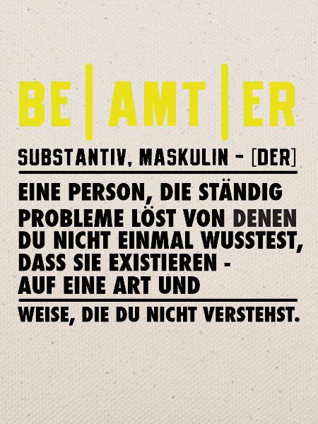 Beamter Definition Lustig